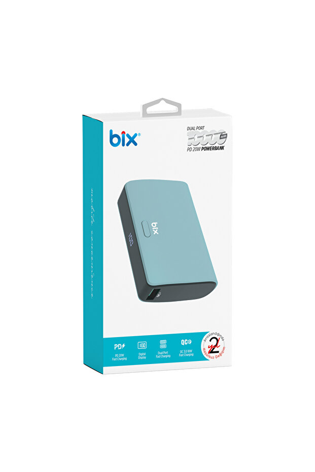 Pb106 10000mah Pd20w Type-c Usb Çift Çıkışlı Led Göstergeli Mini Powerbank Yeşil - 7