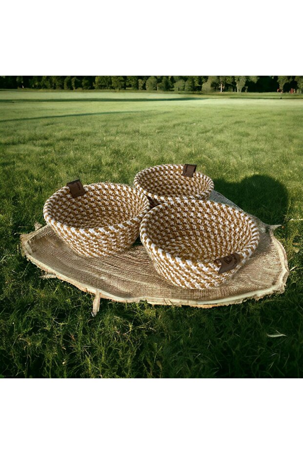 Jute Straw Presentation Container - 3-Piece Presentation Cookie Set - 2