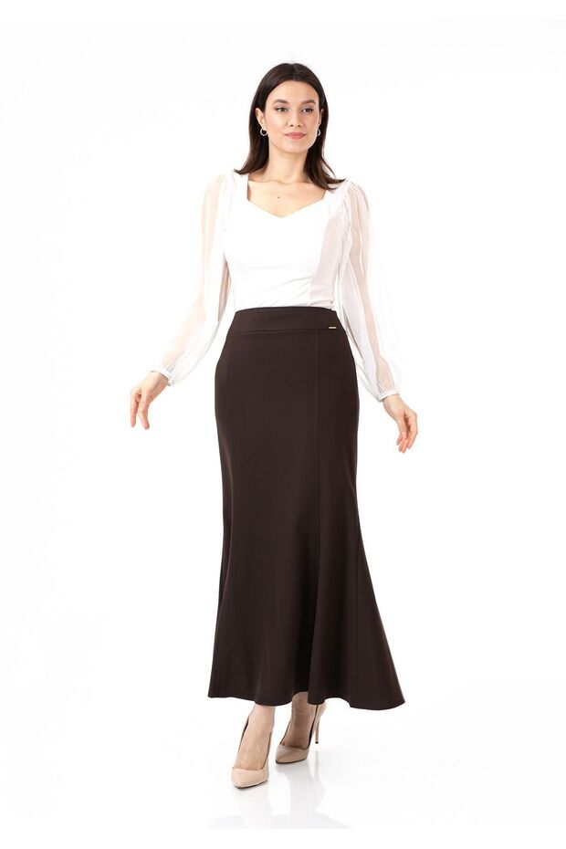 Fish Model Maxi Size Brown Skirt