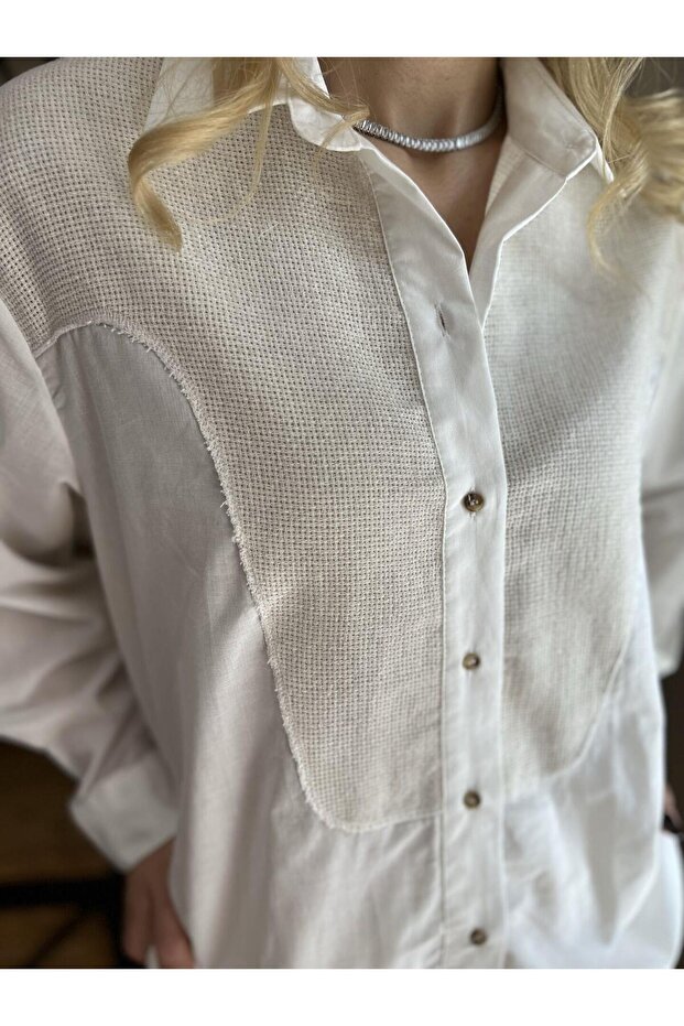 Marka Model File İşlemeli Gömlek - 4