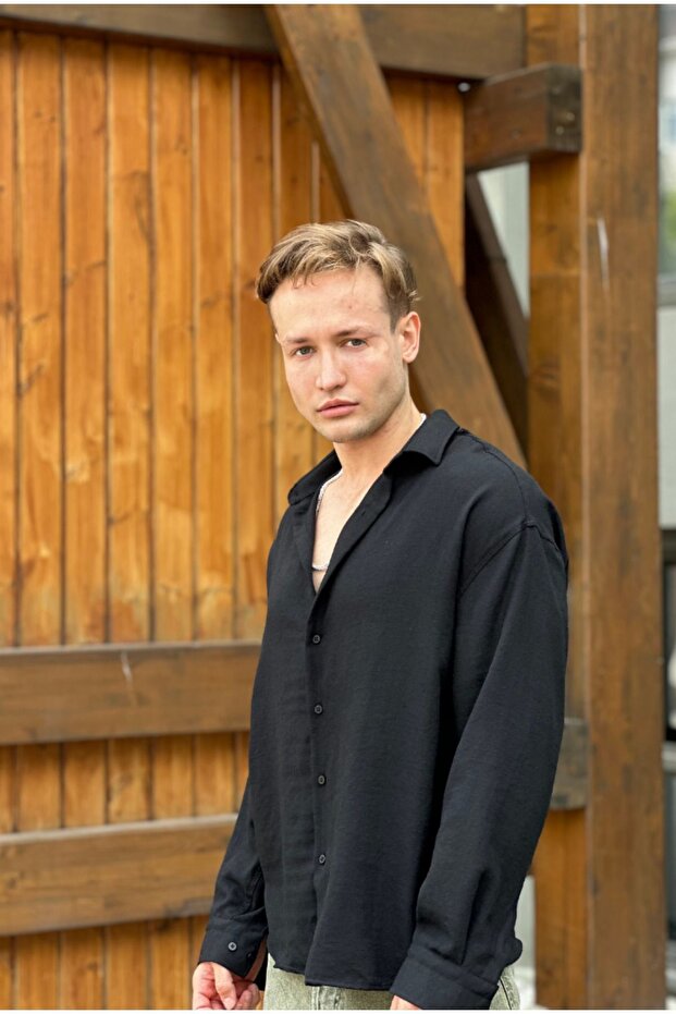 Dokulu oversize gömlek - 2