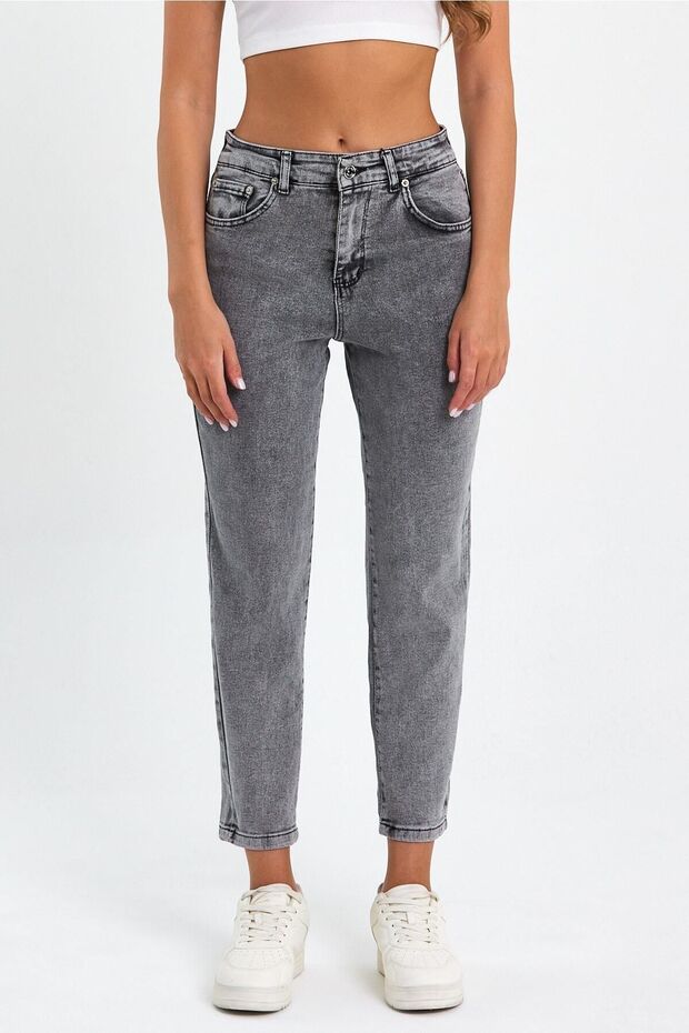 Mom Jean Lycra High Waist Trousers
