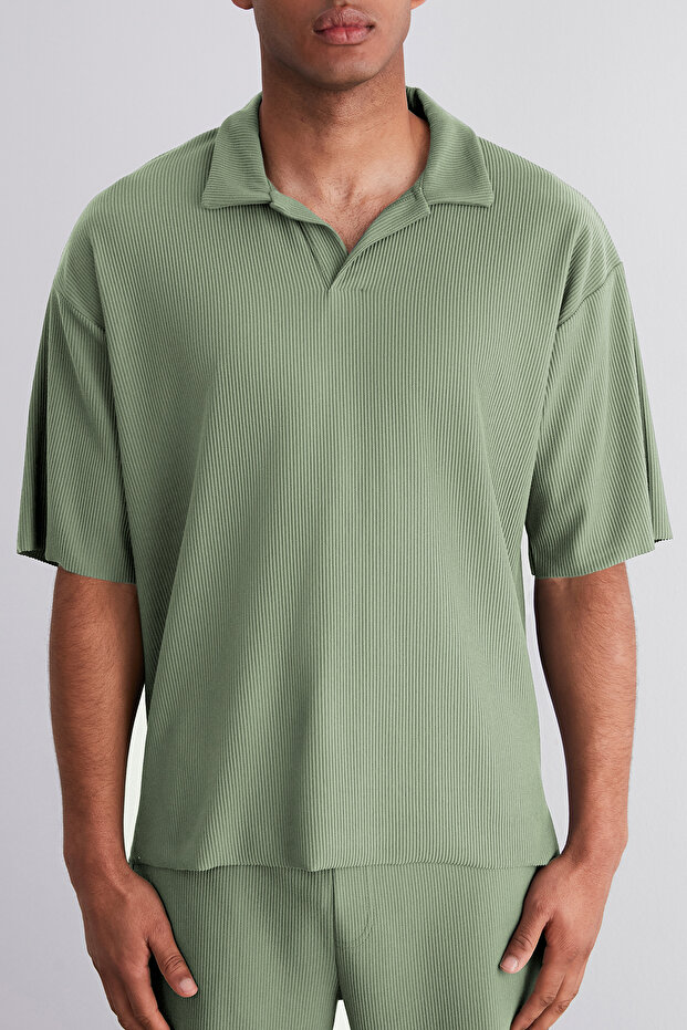 Mint Straight Fit Dokulu Gizli Kordonlu Tek Parça Eşofman Altı TMNSS23EA00013 - 2