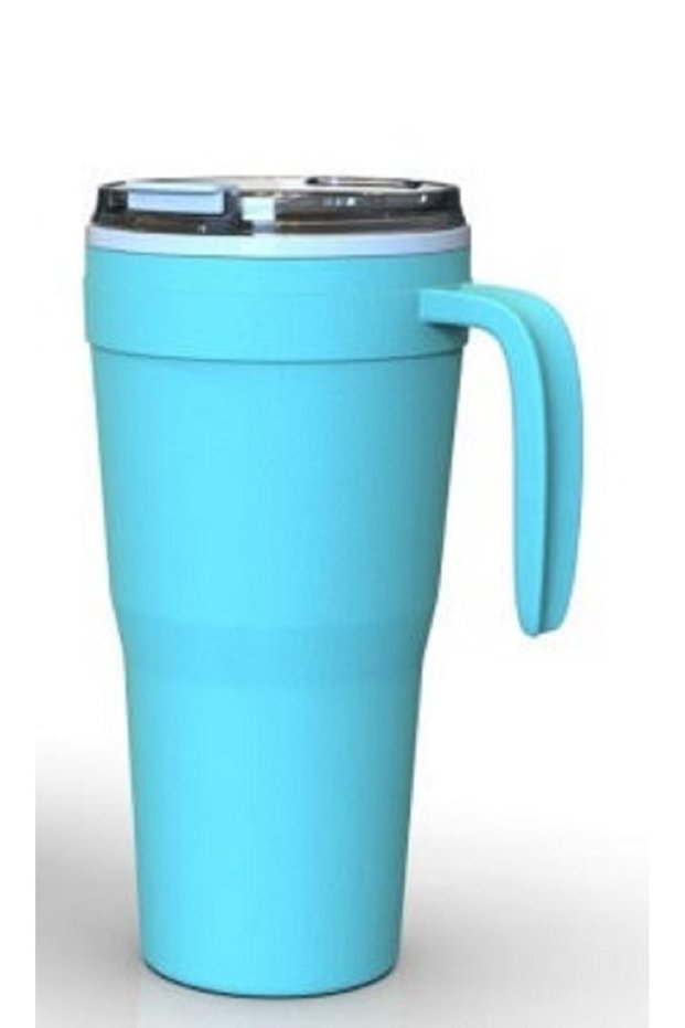 Sippro Mug Thermos with Straw - Insulated Cup Thermos, 0.9 Lt - Turquoise