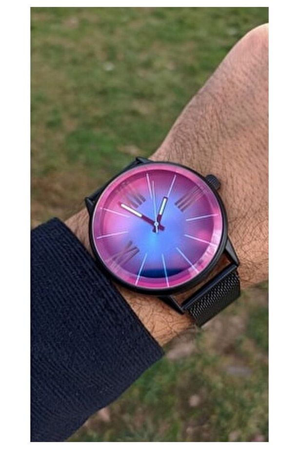 Erkek Çelik Analog Hasır Mıknatıslı Kordon Kol Saati - 5