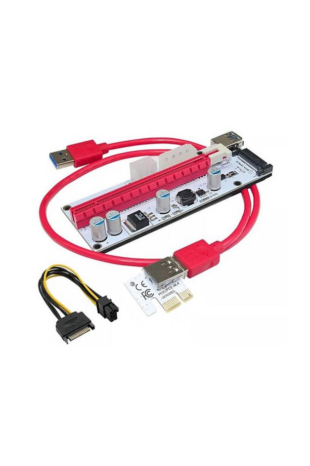 VER008S PCI-E Express 1X To 16X USB 3.0 Riser Kart Uzatıcı Yükseltici - 4Pin 6Pin SATA Güç - 1
