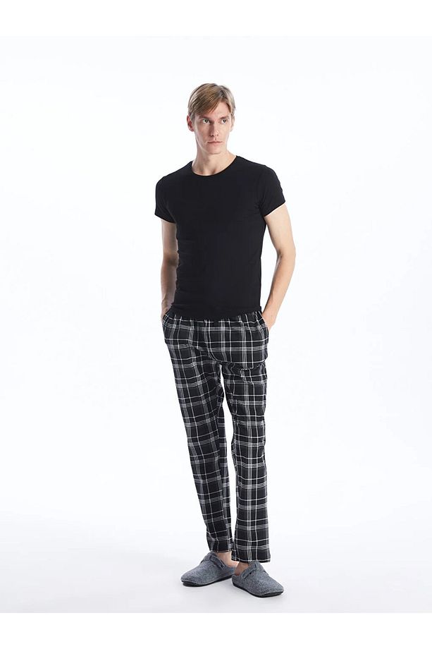 Standart Kalıp Ekose Erkek Pijama Alt - 4