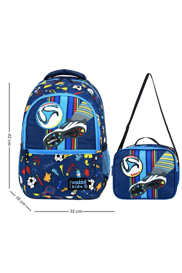 Footballer Boy Cr7 Primary School Backpack with Lunch Bag