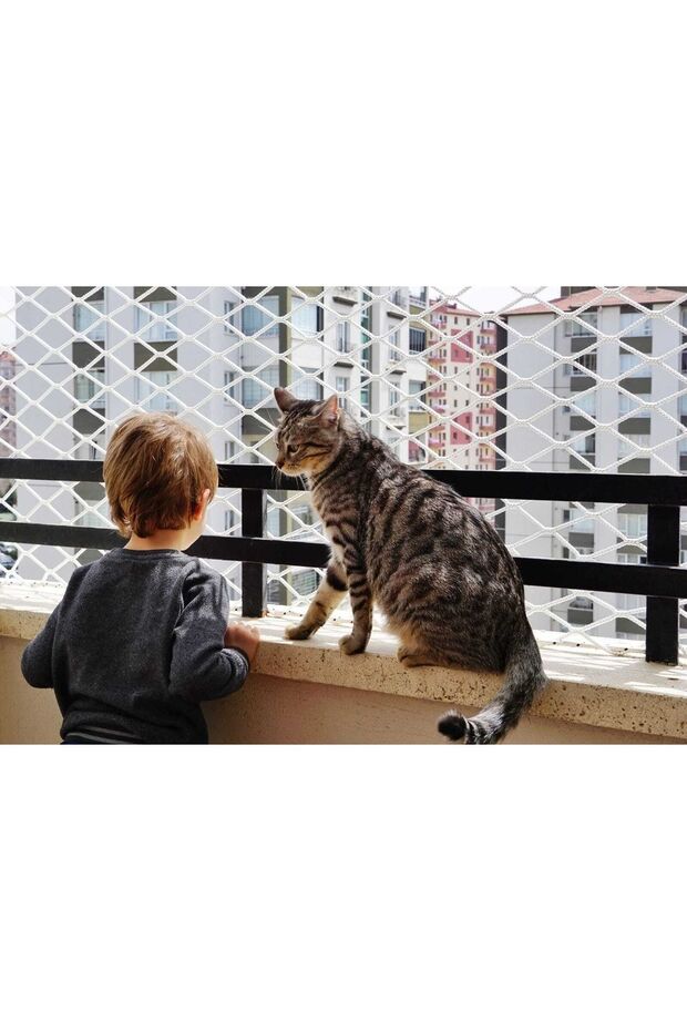 1,75x12m Çocuk Güvenlik Filesi(göz Aralıkları 5x5cm) Balkon Güvenlik Filesi Koruma Ağı Koruma Filesi - 1