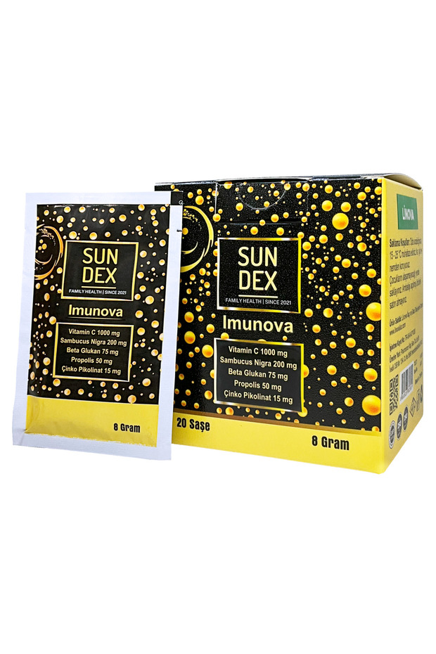 Imunova Vitamin C, Sambucus Nigra, Beta Glukan, Propolis, Çinko Pikolinat 20 Saşe - 1