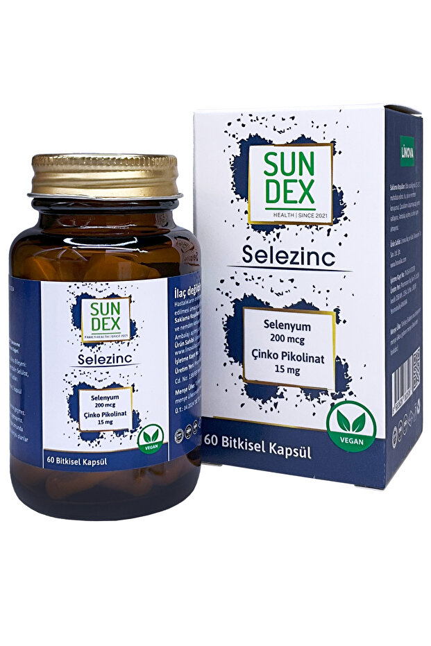 Selezinc Selenium (L-Selenomethionine) and Zinc Picolinate 60 Herbal Capsules