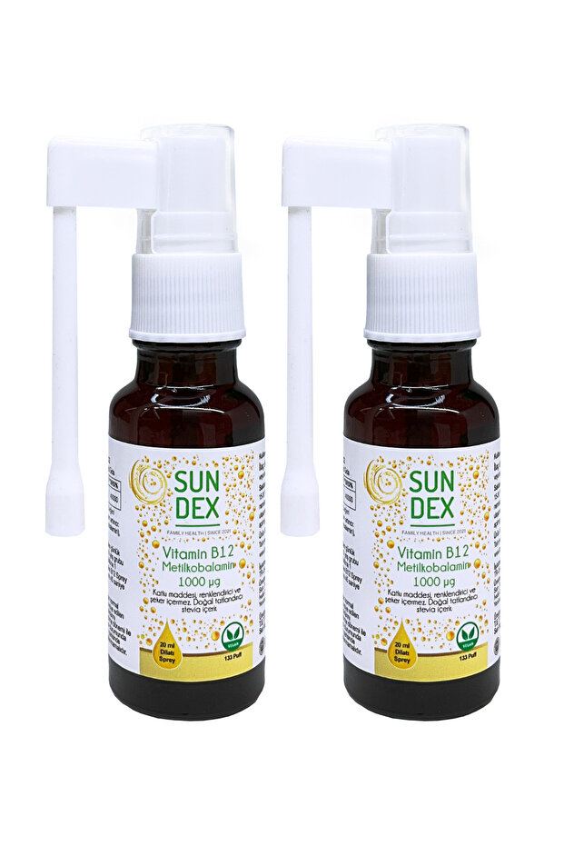 2'li Paket Vitamin B12 Metilkobalamin 1000 Mcg 20 ml Dilaltı Sprey - 3