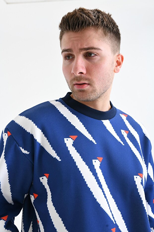 Pengu Baskı Swaetshirt - 2