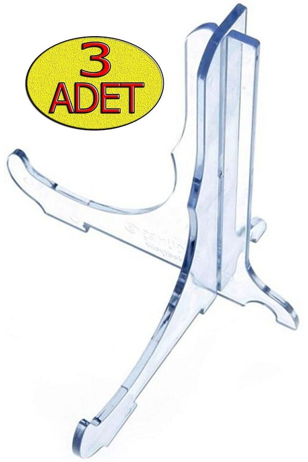 Çerçeve Tabak Teşhir Ayağı Stand Pleksi Stand 9cmx11cm Şövalye Şeffaf Pleksi 3 Adet - 1