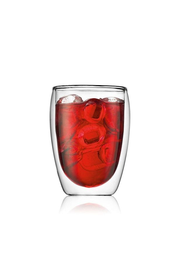 Yeni Tasarım Çift Cidarlı Borosilikat 350 ml Şeffaf Cam Bardak 4 Adet 2772 - 5
