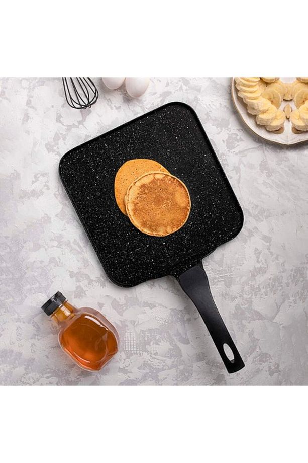 Eda granit kare döküm krep tava 26 cm pankek krep omlet sahan tavası - 3