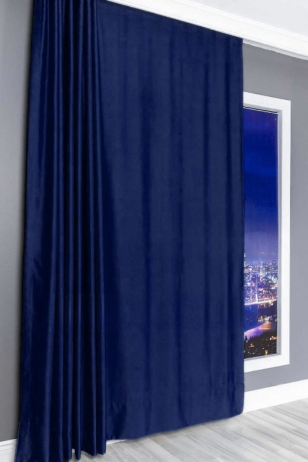 Sunshade Blackout Light Sunproof Blue Navy Blue Ironing Not Asked 1St Quality Luxury Thick Fabric