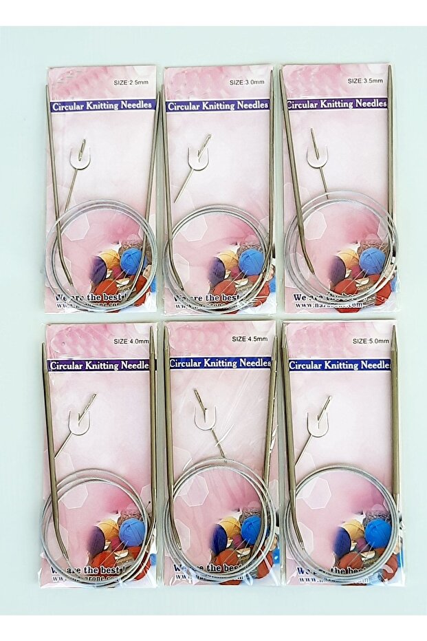 Fishing Line Steel Wire Titanium Knitting Needle Set 6 Pieces (2,5-3-3,5-4-4,5-5) No