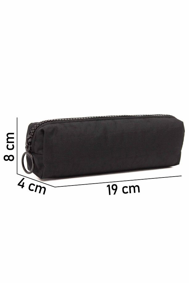 01106 Siyah Krinkıl Kumaş Unisex Tek Bölmeli Suya Dayanıklı Parmak Kalemlik Kalem Kutusu - 6