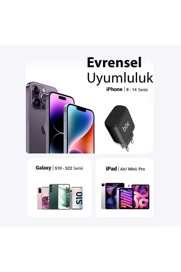 Bx-pd25ta 25w Hızlı Şarj / Pd Port Iphone / Samsung / Android Uyumlu Seyahat Şarjı Adaptörü - 3