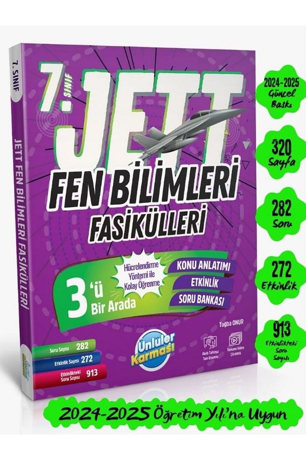 ÜNLÜLER KARMASI 7. SINIF JETT TÜRKÇE-MATEMATİK-FEN-SOSYAL FASİKÜL SET 4 KİTAP - 4