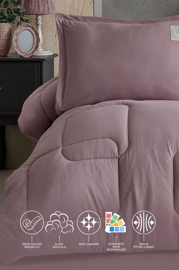 Kapsül Comfort Set Modern Uyku Seti Tek Kişilik Gülkurusu - 2
