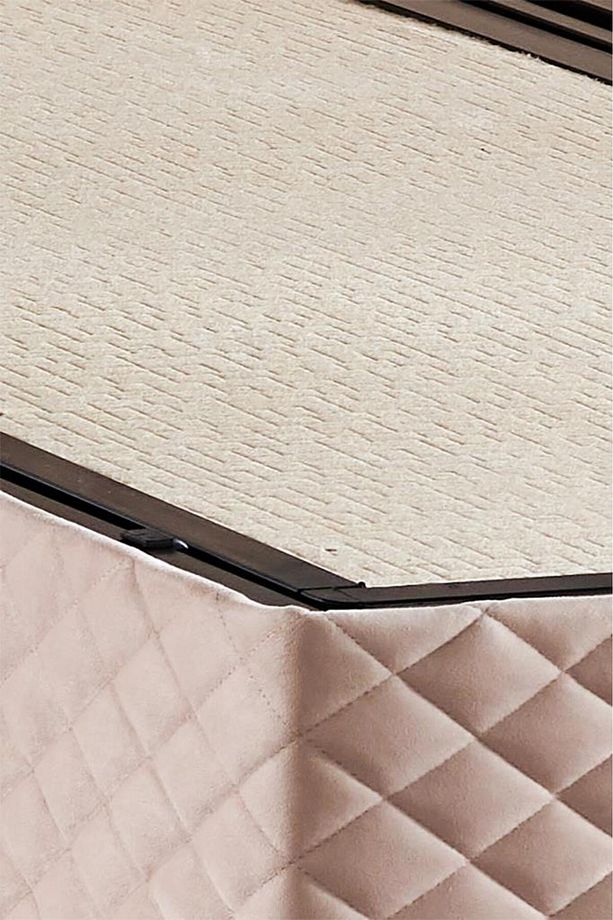 Baklava Lüks Yatak Baza ve Başlık Seti 180x200 cm Çift Kişilik Çok Sert Yatak Krem Baza ve Başlık - 4