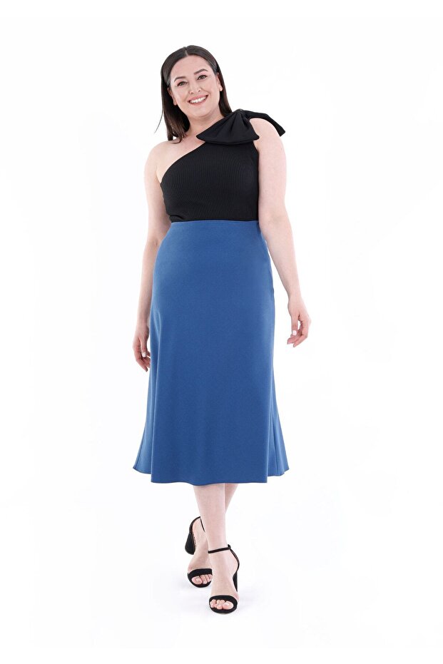 IndigoMidiLength A-line Kilos Skirt
