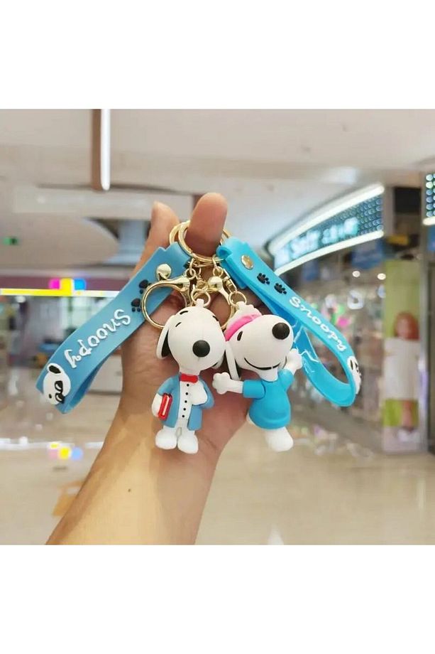 Snoopy Dog Anahtarlık Lüks Büyük Boy Çanta Aksesuarlı 3D Boyutlu Sevimli Kahraman Süper Köpek 1 Adet - 5