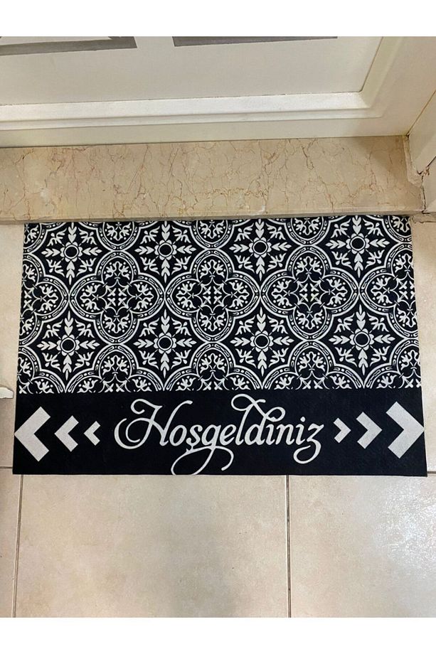 Ahşap Kapı Süsü Ve Hoşgeldin Desenli Kapı Önü Paspası Set-3 - 5