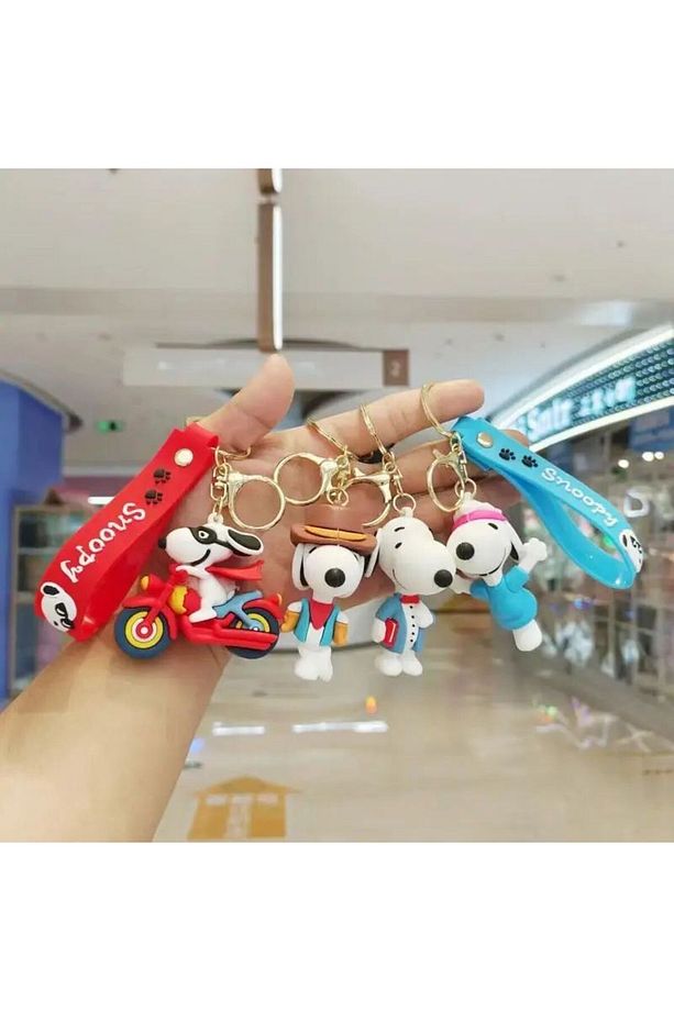 Snoopy Dog Anahtarlık Lüks Büyük Boy Çanta Aksesuarlı 3D Boyutlu Sevimli Kahraman Süper Köpek 1 Adet - 9