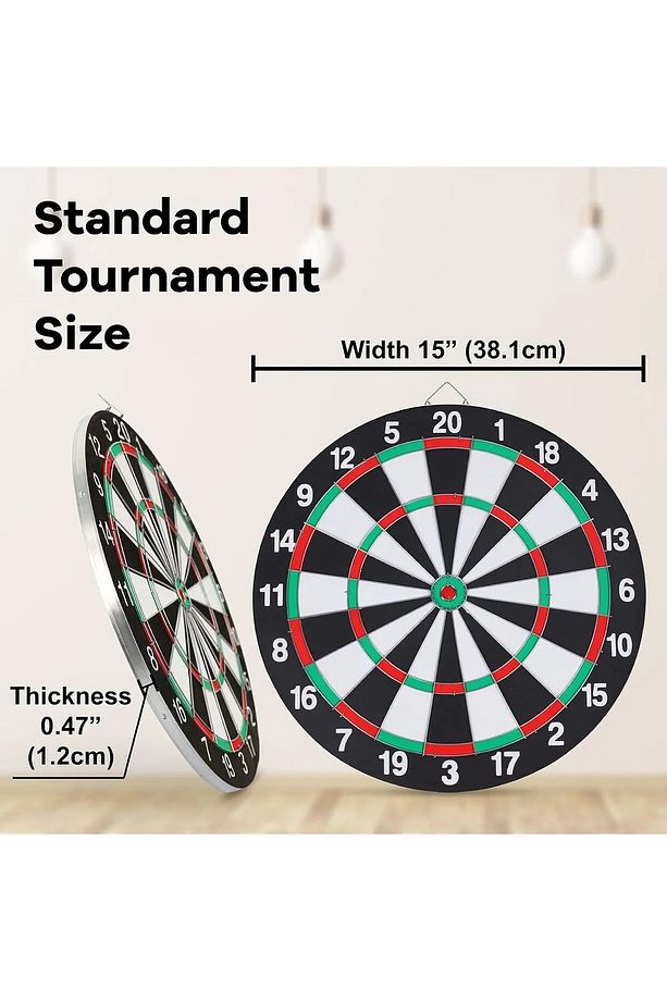 Dart Tahtası Seti 15 İnç Büyük Orta Boy Çift Taraflı Dart Tahtası Oyun Seti - 7