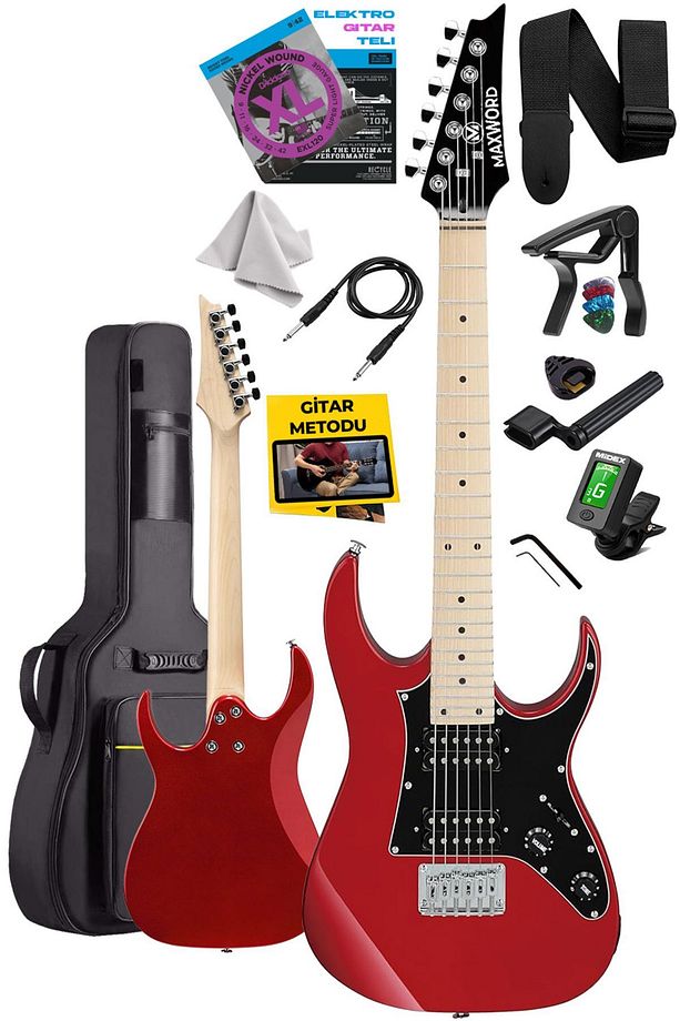 De-150rd Maple Klavye Hh Manyetik Yüksek Kaliteli Elektro Gitar Seti - 3
