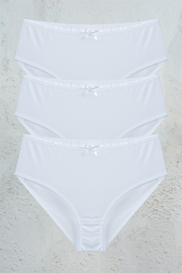 3-Piece Women's Cotton White High Quality Slip Comfortable Batocom Panties