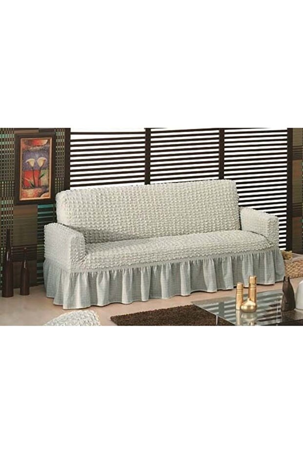 1 Piece Wrap Sofa Cover Maxi Sofa Bed Gray
