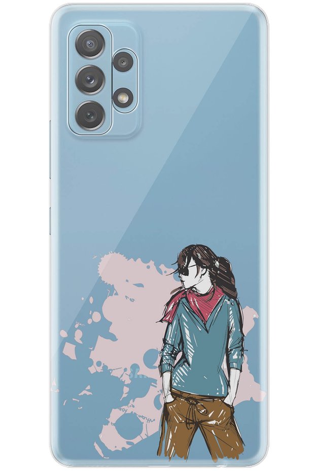 Case for Samsung Galaxy A52 Pure Modern Patterned Silicone Case Relax Girl