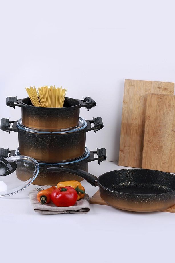 Acar Cast Prestige 7 Parça Döküm Tencere Set - Zümrüt - 1