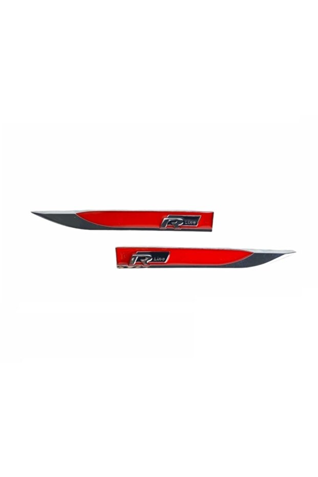 R-line Metal Adhesive Front Fender Logo Red Stainless