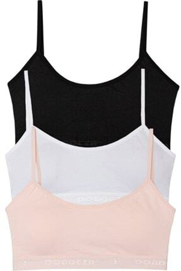3-Piece Padded Rope Strap Half Tank Top Bustier Set for Young Girl