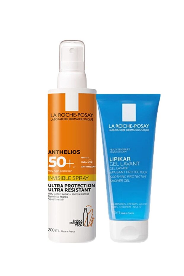 200 ml Anthelios Invisible SPF 50 Sunscreen Lipikar Gel Lavant 100 ml