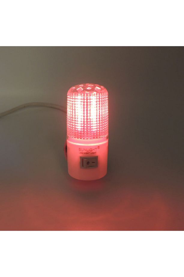 Kısa Led Gece Lambası 0,5w Tasarruflu Işıklı Fişli Düğmeli Kırmızı - 1