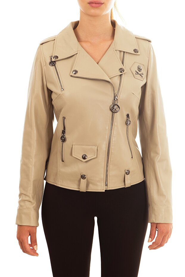 Deri Ceket Biker Metal Bones - 2