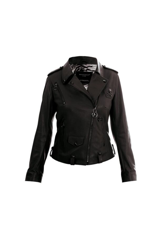 Deri Ceket Biker Metal Bones - 1