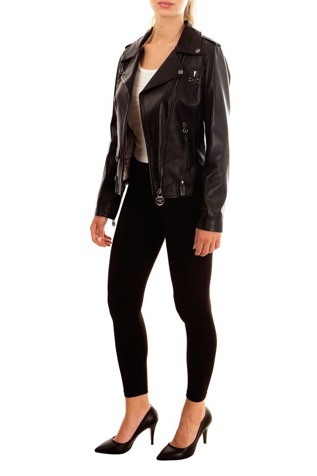 Deri Ceket Biker Metal Bones - 5