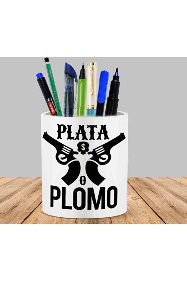 Plata O Plomo Cactus Succulent Flower Pot Pen Holder