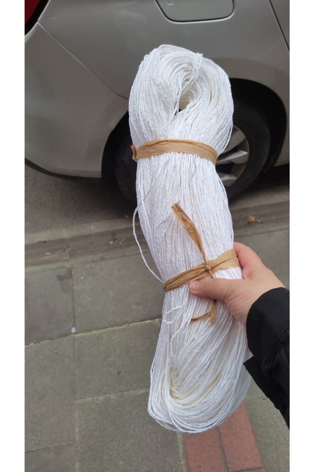 Paper Rope White 200 Gr 240 m (+-10) Natural Wicker Raffia Supla Natural Bag Hobby Hand Knitting Yarn