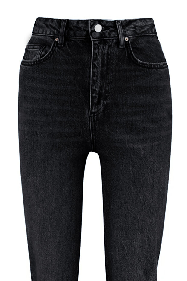 Czarne jeansy z wysokim stanem Slim Comfort/Elastyczne Mom Jeans TWOSS23JE00094 - 10