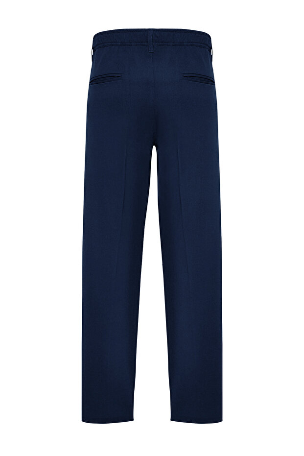 Lacivert Pileli Klasik Baggy Fit Kumaş Pantolon TMNSS24PL00024 - 7