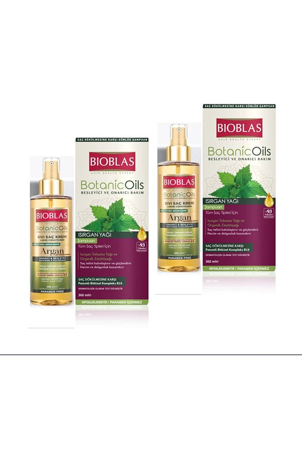 Botanic Oils Şampuan Isırgan 360ml + Argan Saç Kremi 200m X 2 Adet - 1