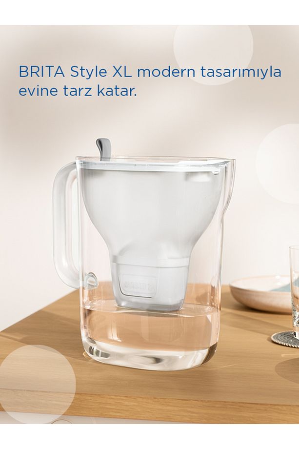 Style XL 1x Maxtra Pro All-In-1 Filtreli Su Arıtma Sürahisi - Gri 3,5 lt - 2